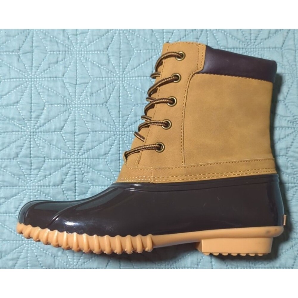 Sporto Women's Mid Calf Original Danielle Duck Boots  Tan & Brown Size US 6 M - Picture 12 of 12